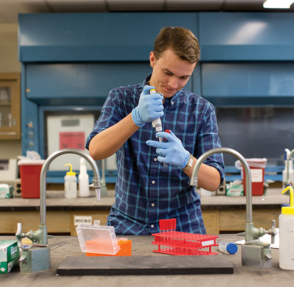 David Bushhouse in the laboratory