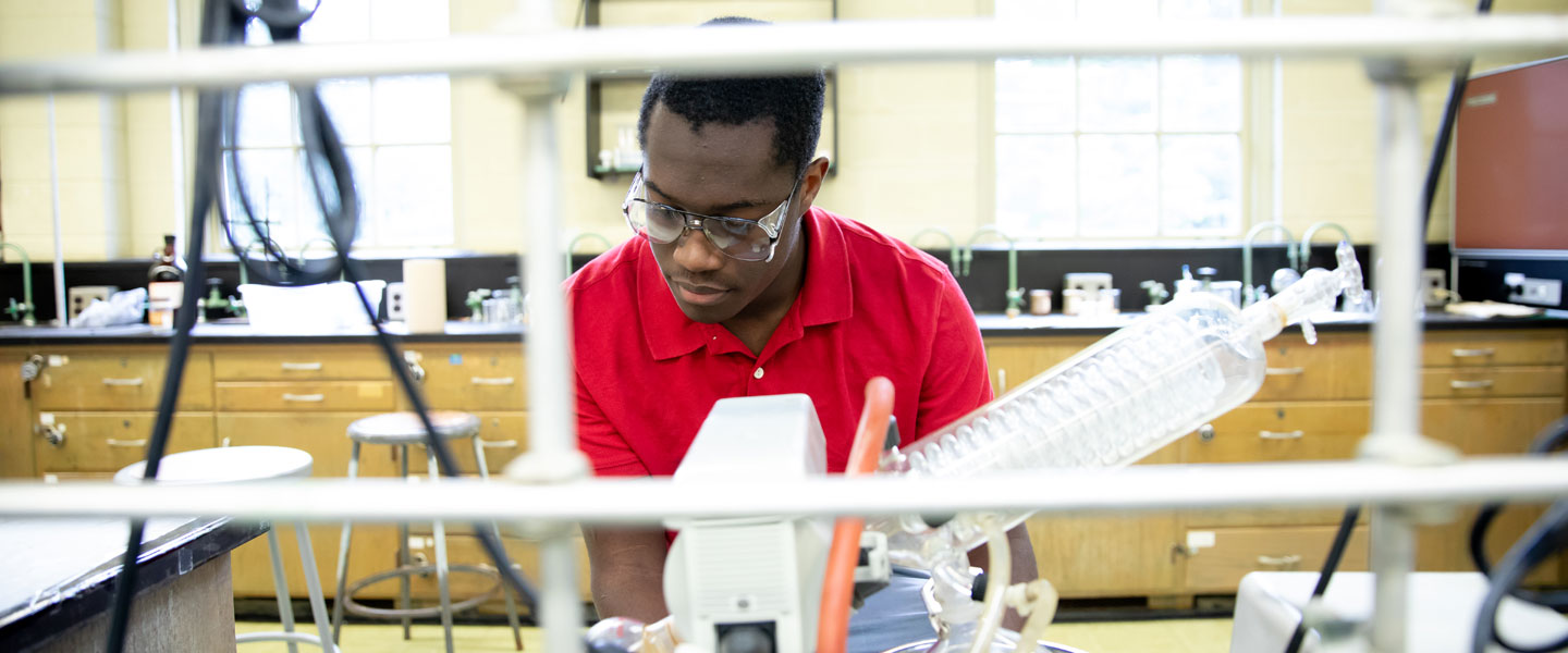 Chemistry student in the laboratory