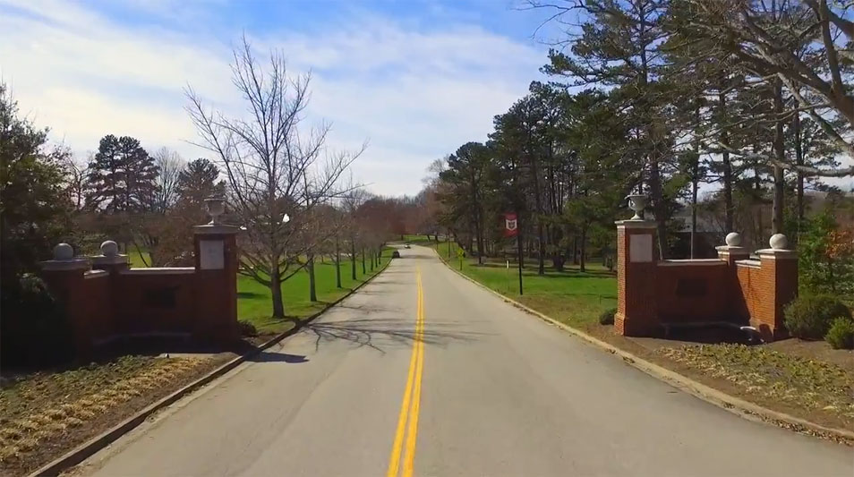 The front College Gate at Hampden-Sydney College