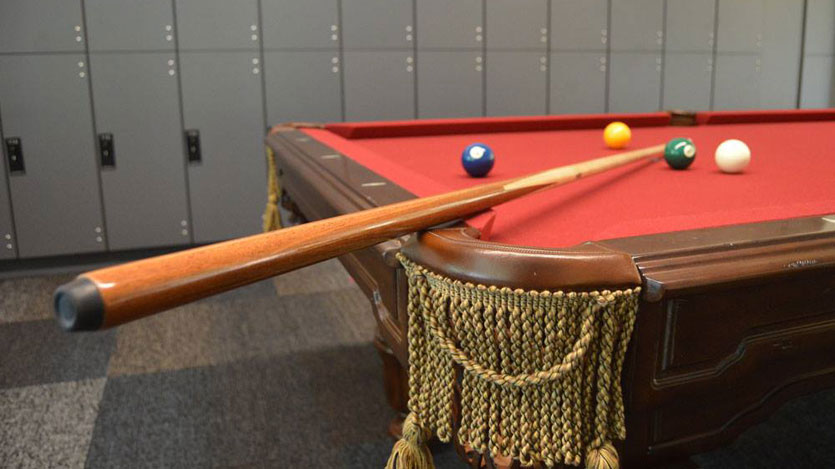Brown Student Center pool table, game room, and lockers
