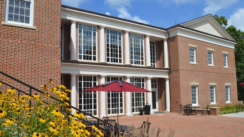 Brown Student Center side outdoor terrace