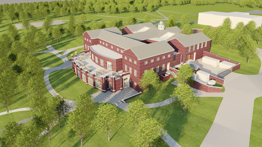 Artistic renderings of the Rhetoric Center for Communication