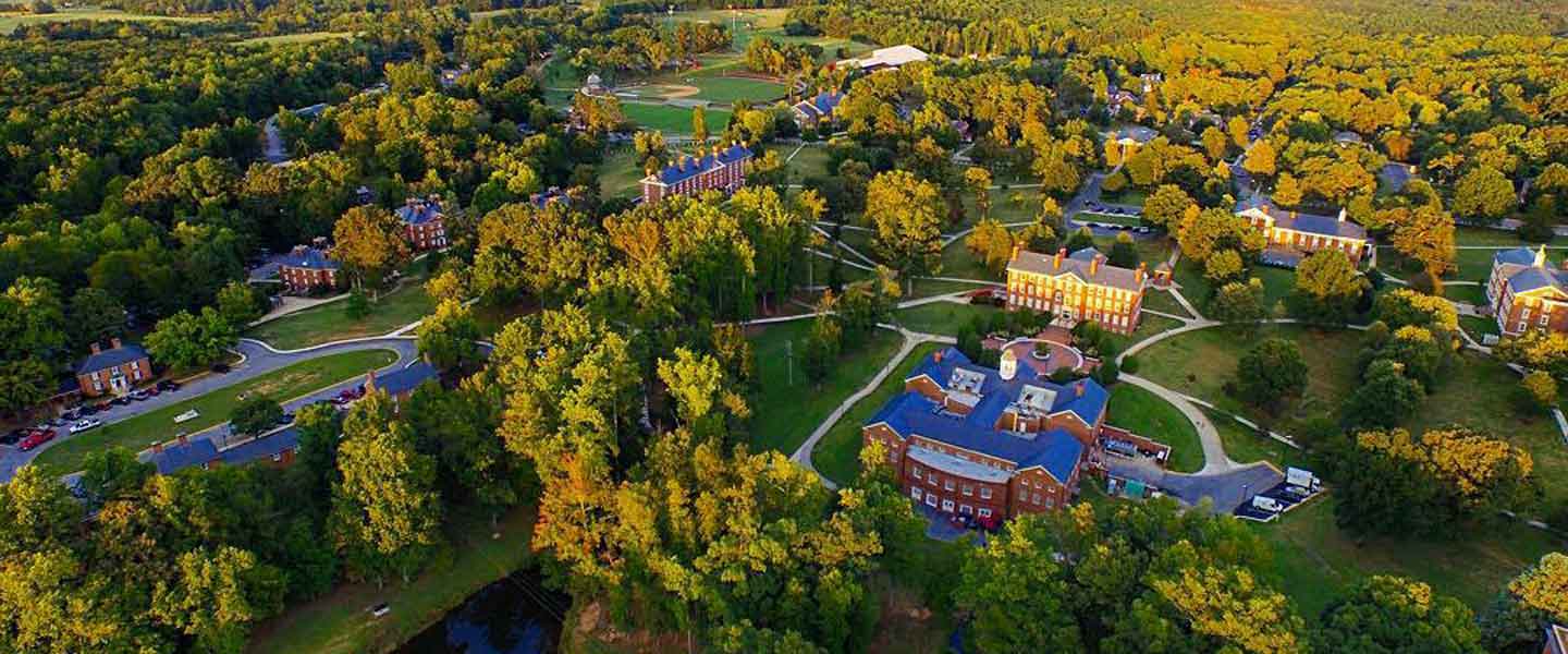 Hampden-Sydney College campus aerial photo