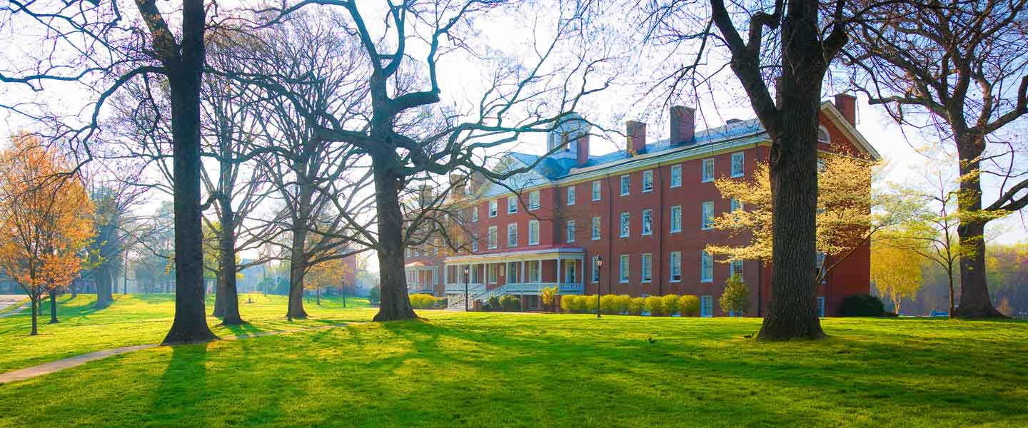 Venable Hall through the trees