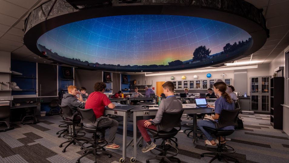 The Pauley Science Center planetarium room