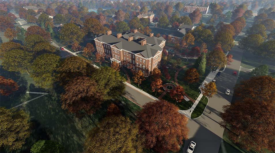 Artistic rendering of the Pauley Science Center at Hampden-Sydney College