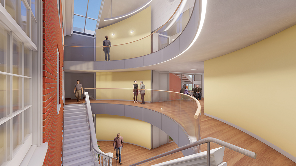 Architectural drawing of the new Venable atrium