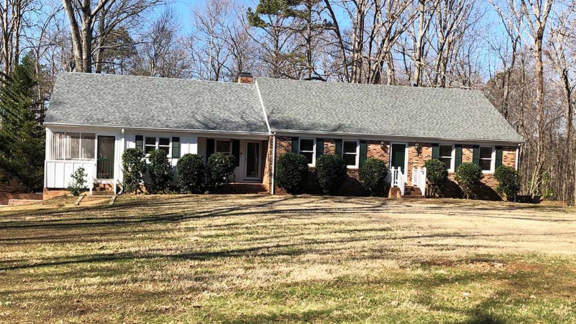 single family ranch-style brick home
