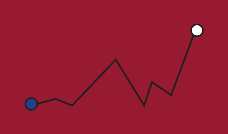 infographic of graph arrow pointing upward
