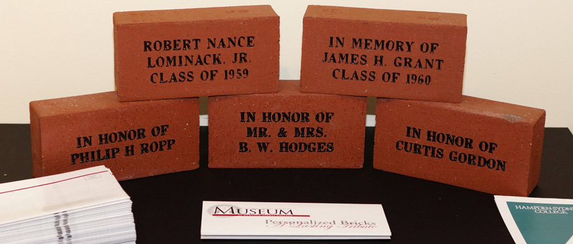 sample personalized bricks shows the names on the brick