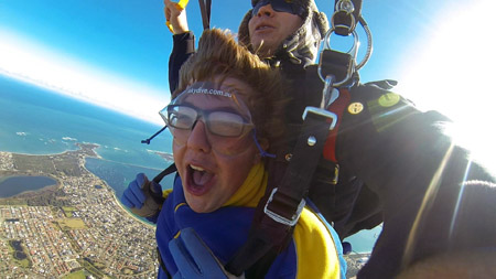 Ryan Kluk '17 skydives over Australia.