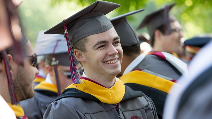 Student at Commencement 2017 at Hampden-Sydney College 