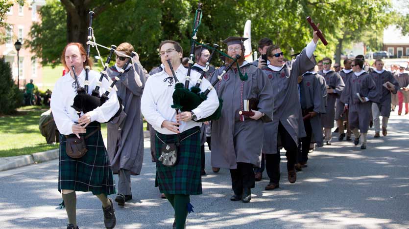 Students process at Commencement 2017 at Hampden-Sydney College 