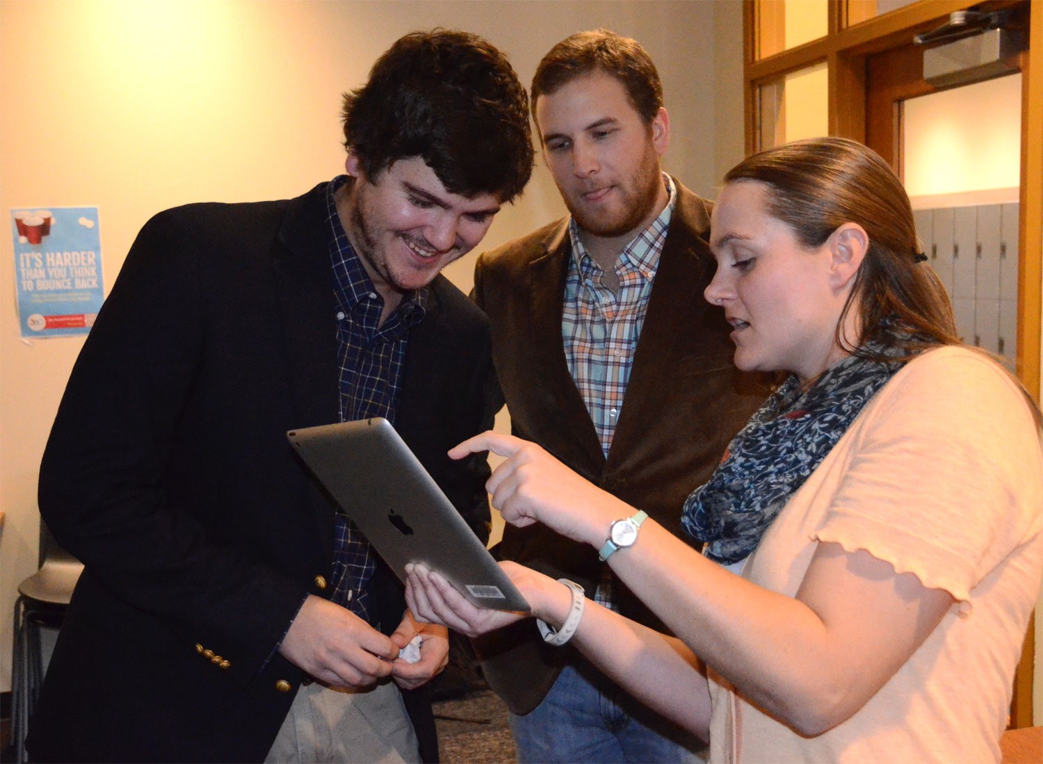 Abby Horne goes over details at the Research Symposium