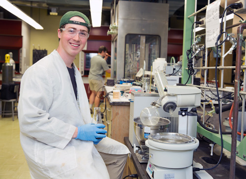 Charlie Wolfe in the chemistry lab