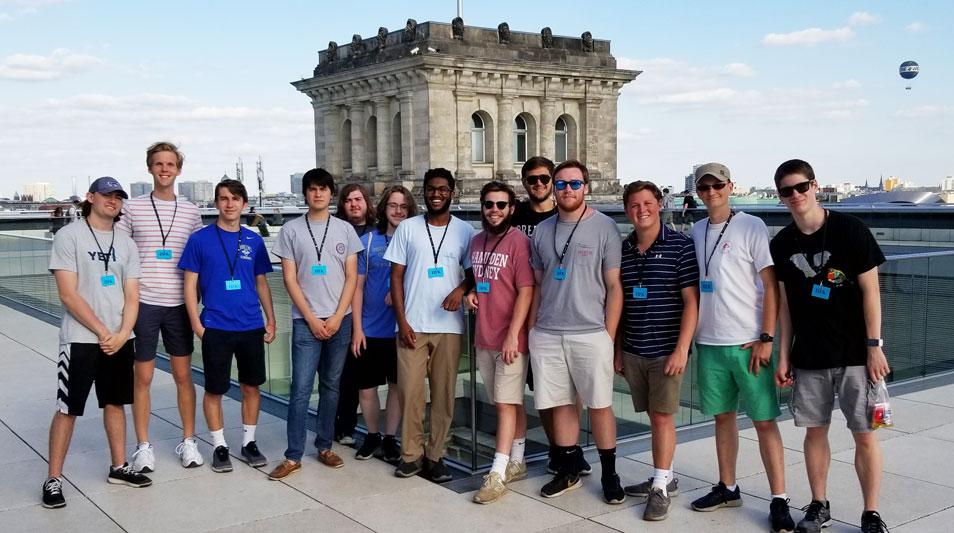 students standing in front of a historic building in Germany
