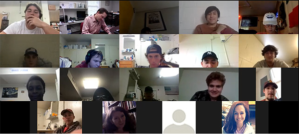a screenshot of a Zoom "classroom" of students