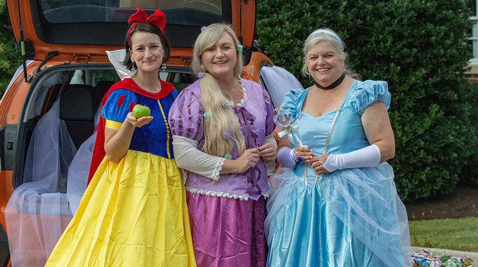 H-SC staff dressed up as Disney princesses on Halloween 