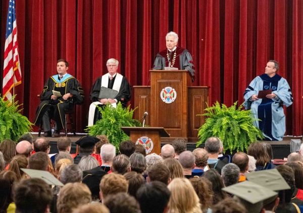 President Stimpert addressing the crowd