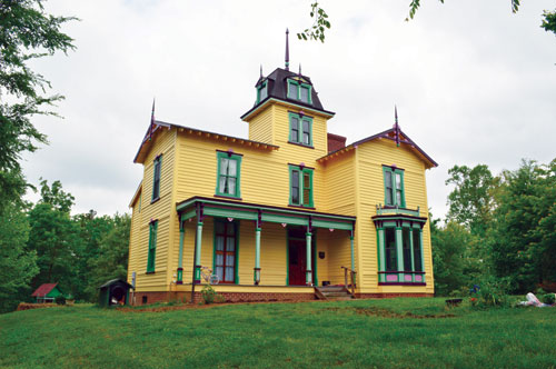 Restored historical house sits on a hill