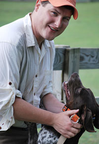 Demas Boudreaux with dog