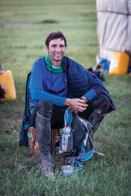 Pierce Buckingham sitting in Camp