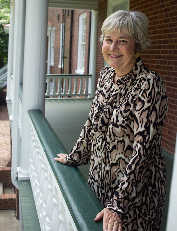 Louise Martin standing ona  terrace