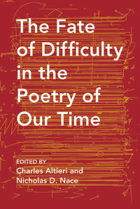 Orange book cover with the title "The Fate of Difficulty on the Poetry of Our Time"