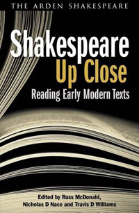 Black and White book cover titled "Shakespeare Up Close"