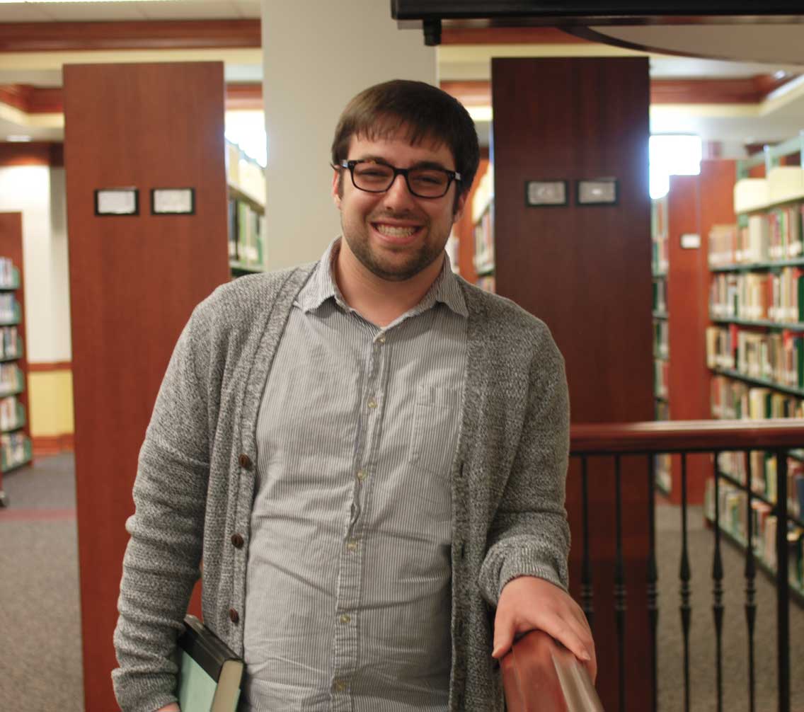 Dalton Hall '19 in the Bortz Library