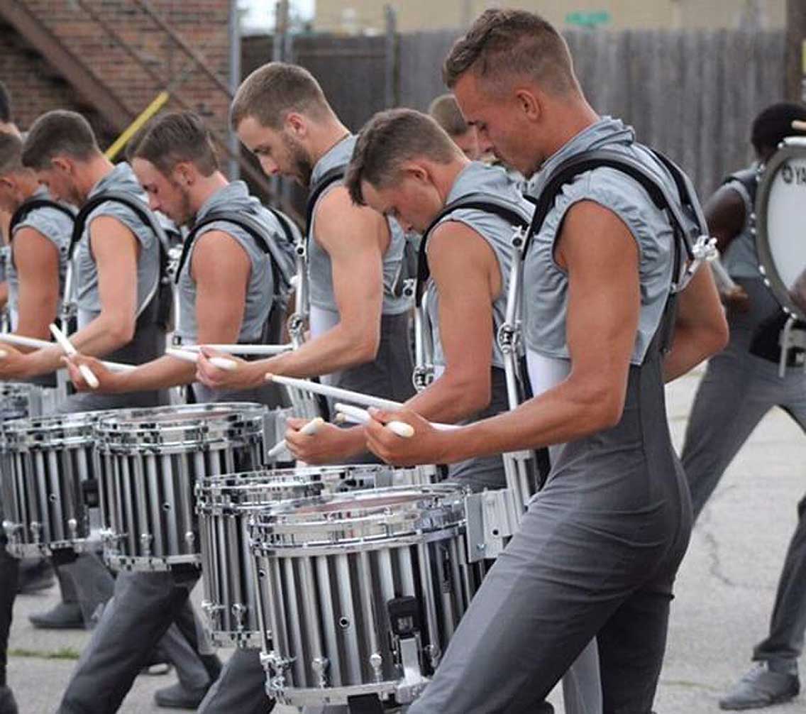 Sam Fleming '19 performing in the Carolina Crown Drum Line
