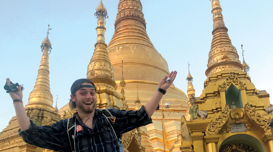 The golden temple, Shwedagon Pagoda, a holy site in Myanmar