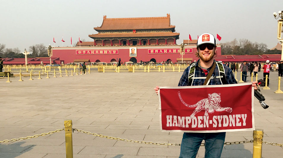 Tillmon Cook in front of Tiananmen Square in Beijing