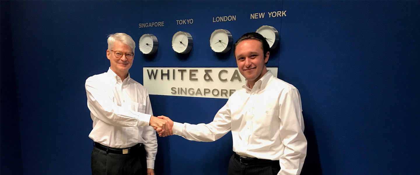 Barrye Wall and Zane Moody in the Singapore office of White & Case.