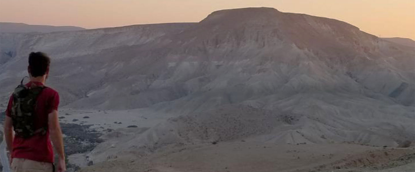 Austin Senecal '19 overlooks the Negev Desert