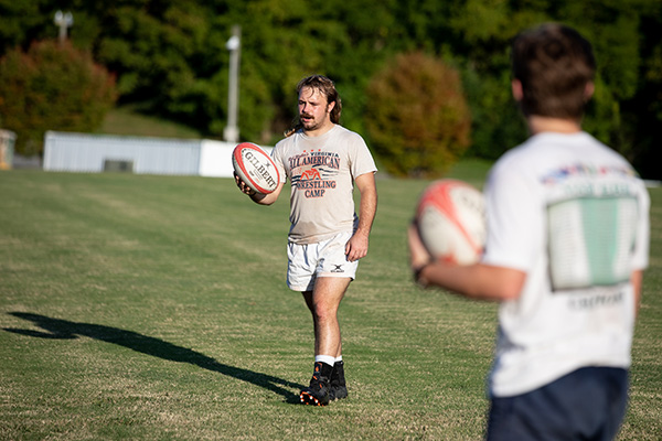 Brennan Vaugh playing rugbyt