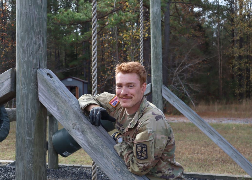 Grayson Phillips '23 in ROTC uniform