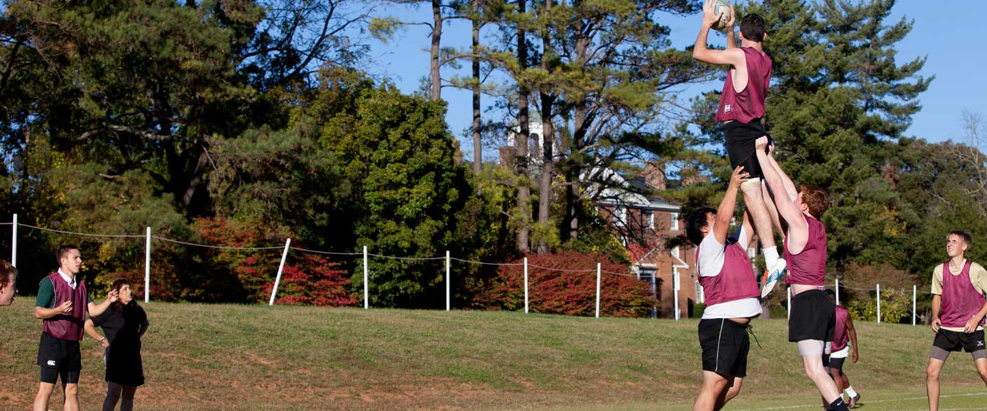 Intramural rugby game