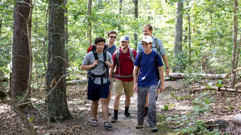 Students hiking the Wilson Trail together at H-SC