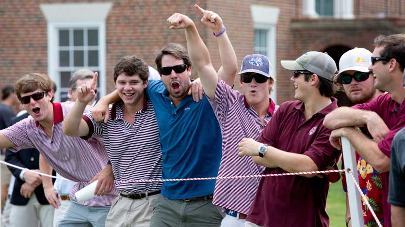 H-SC men cheer at a game