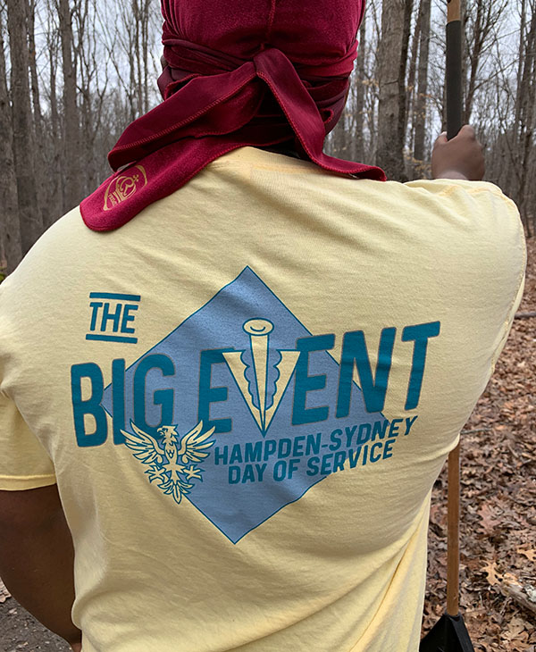 the Big Event logo on the back of a t-shirt