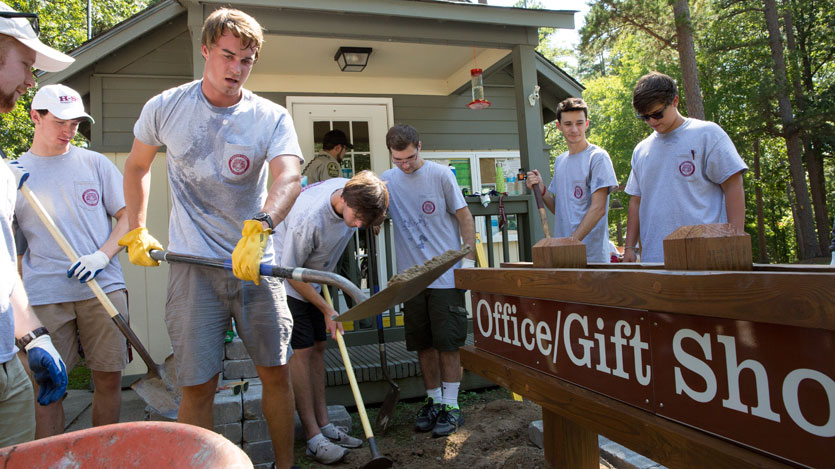 All first-year students begin their career at Hampden-Sydney College by volunteering for the community