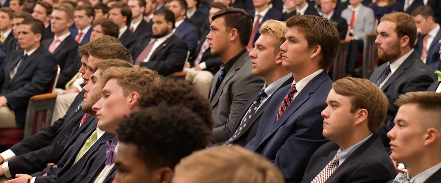 Hampden-Sydney College students at the honor code ceremony