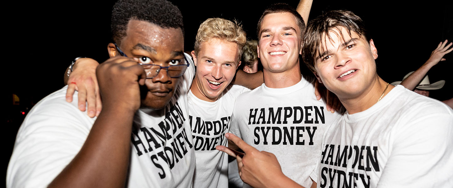 Group of Hampden-Sydney students smiling at the camera