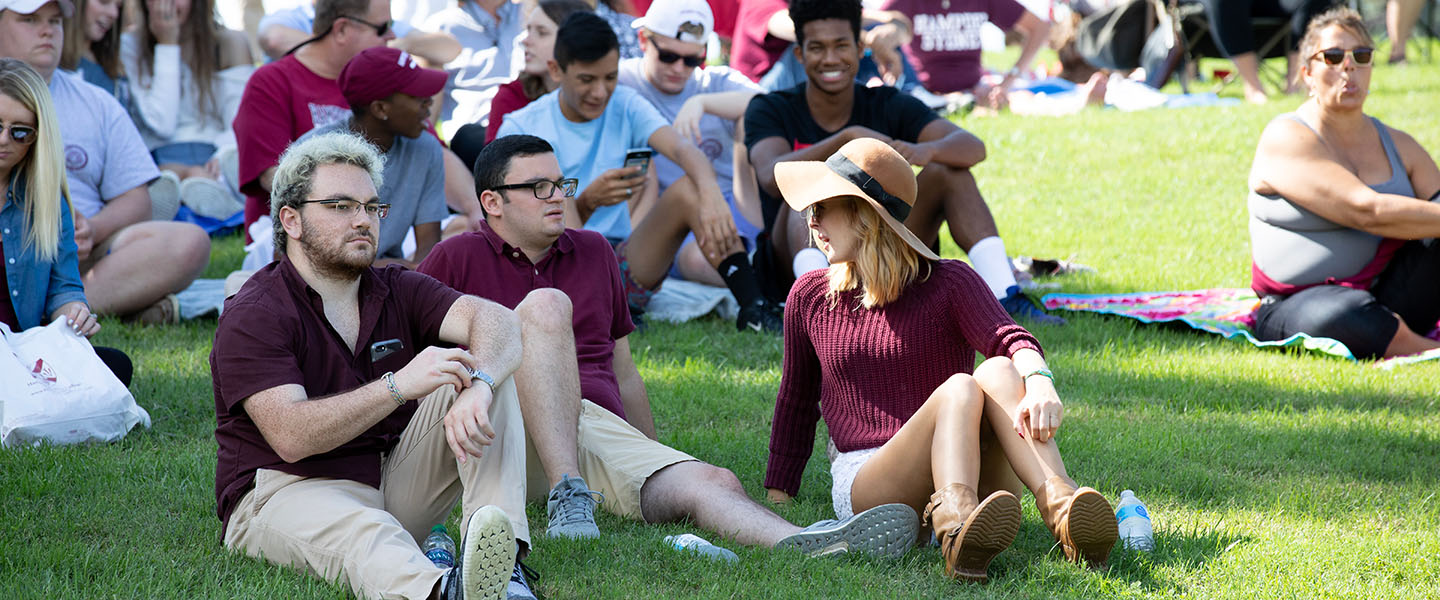 Friends grilling at a football game at Hampden-Sydney College